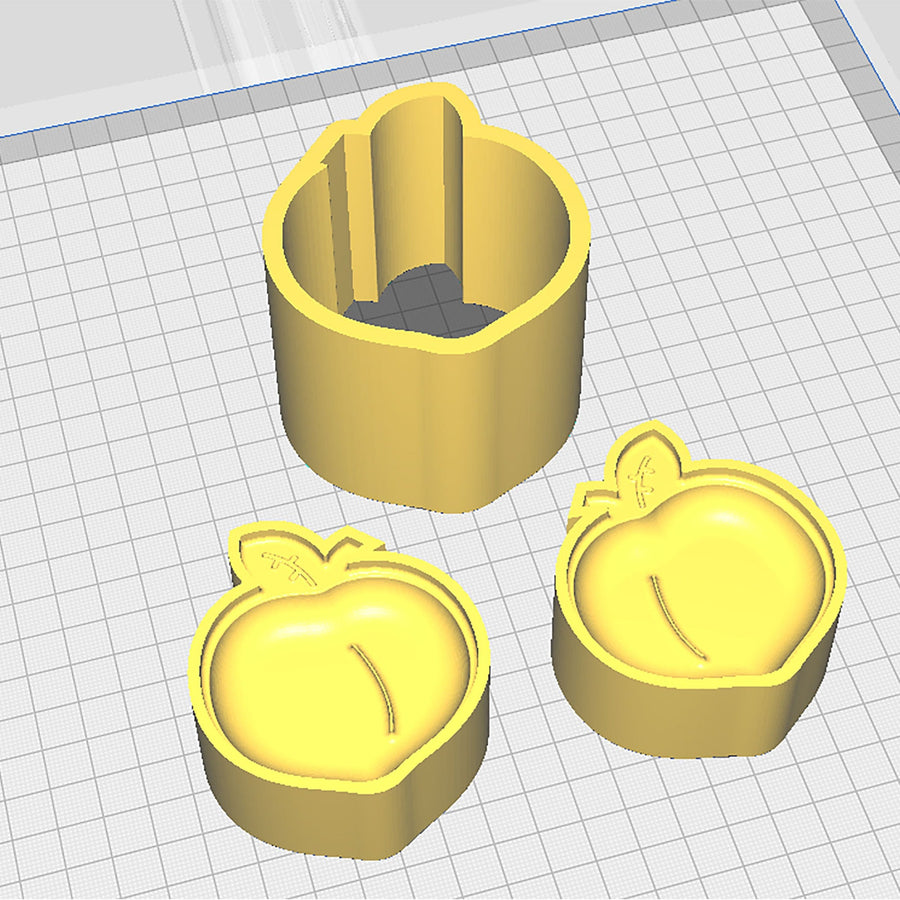 3D Peach Bath Bomb Mold